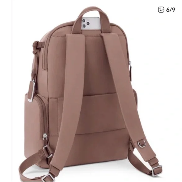 Tumi Celina Rose Backpack with Silver Details Fits 15” Labtop Authentic Tumi - Picture 6 of 15